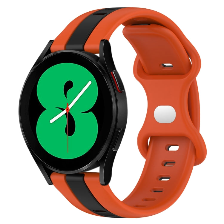For Samsung Galaxy Watch4 44mm 20mm Butterfly Buckle Two-Color Silicone Watch Band