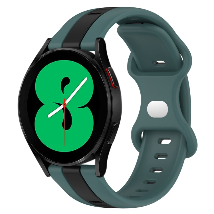 For Samsung Galaxy Watch4 44mm 20mm Butterfly Buckle Two-Color Silicone Watch Band