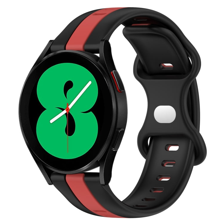 For Samsung Galaxy Watch4 44mm 20mm Butterfly Buckle Two-Color Silicone Watch Band
