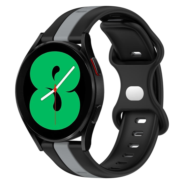 For Samsung Galaxy Watch4 44mm 20mm Butterfly Buckle Two-Color Silicone Watch Band