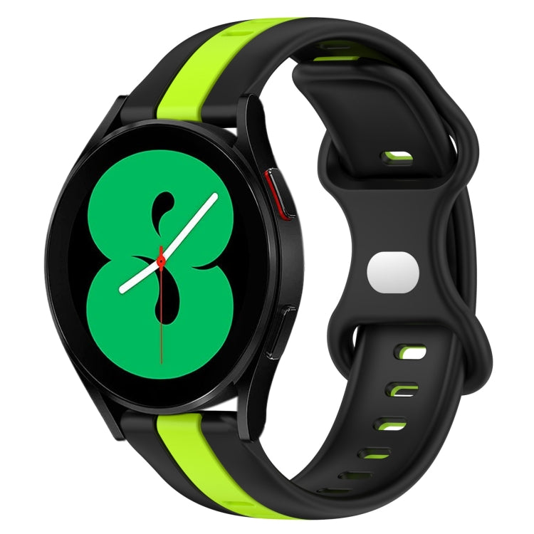 For Samsung Galaxy Watch4 44mm 20mm Butterfly Buckle Two-Color Silicone Watch Band