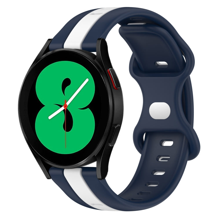 For Samsung Galaxy Watch4 44mm 20mm Butterfly Buckle Two-Color Silicone Watch Band