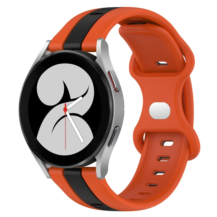 For Samsung Galaxy Watch4 40mm 20mm Butterfly Buckle Two-Color Silicone Watch Band