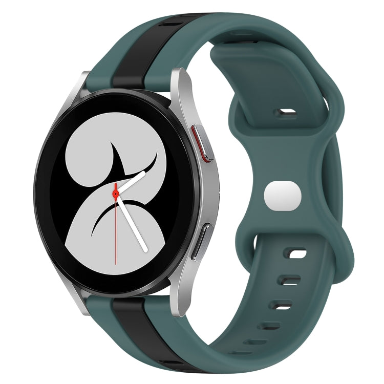 For Samsung Galaxy Watch4 40mm 20mm Butterfly Buckle Two-Color Silicone Watch Band