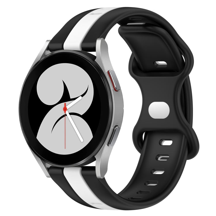 For Samsung Galaxy Watch4 40mm 20mm Butterfly Buckle Two-Color Silicone Watch Band