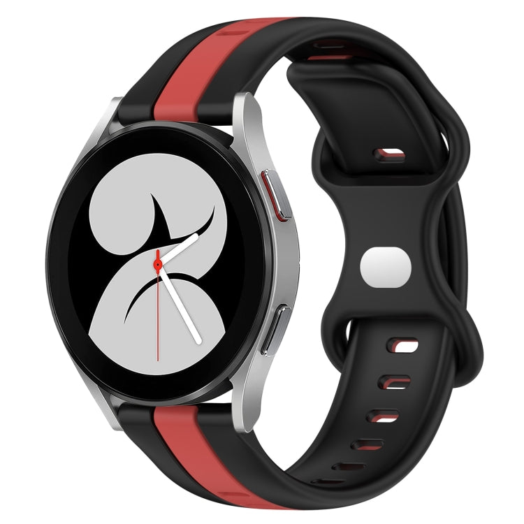 For Samsung Galaxy Watch4 40mm 20mm Butterfly Buckle Two-Color Silicone Watch Band