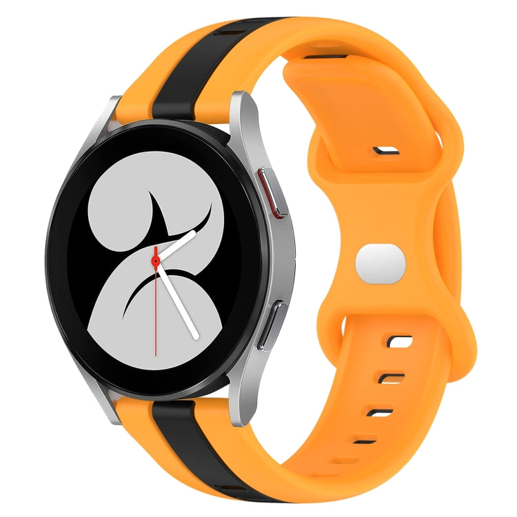 For Samsung Galaxy Watch4 40mm 20mm Butterfly Buckle Two-Color Silicone Watch Band