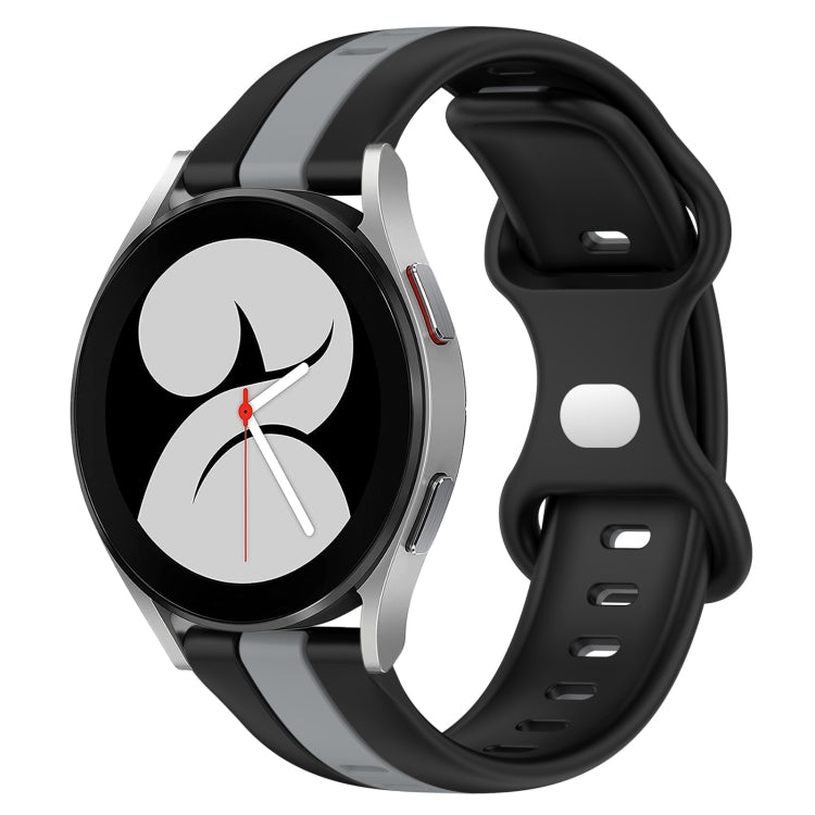 For Samsung Galaxy Watch4 40mm 20mm Butterfly Buckle Two-Color Silicone Watch Band