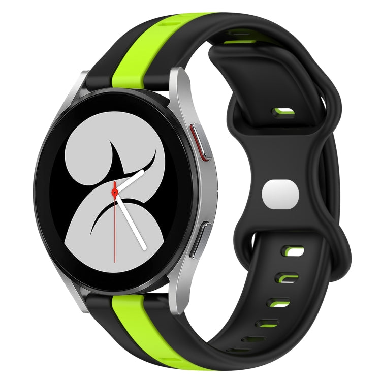 For Samsung Galaxy Watch4 40mm 20mm Butterfly Buckle Two-Color Silicone Watch Band