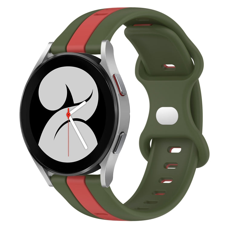 For Samsung Galaxy Watch4 40mm 20mm Butterfly Buckle Two-Color Silicone Watch Band