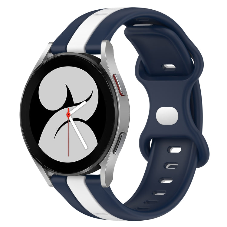For Samsung Galaxy Watch4 40mm 20mm Butterfly Buckle Two-Color Silicone Watch Band
