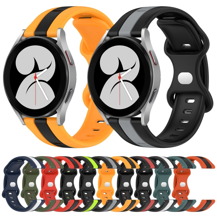 For Samsung Galaxy Watch4 40mm 20mm Butterfly Buckle Two-Color Silicone Watch Band