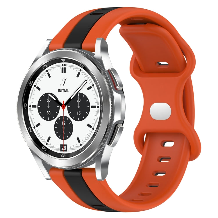 For Samsung  Galaxy Watch 4 Classic 42mm 20mm Butterfly Buckle Two-Color Silicone Watch Band