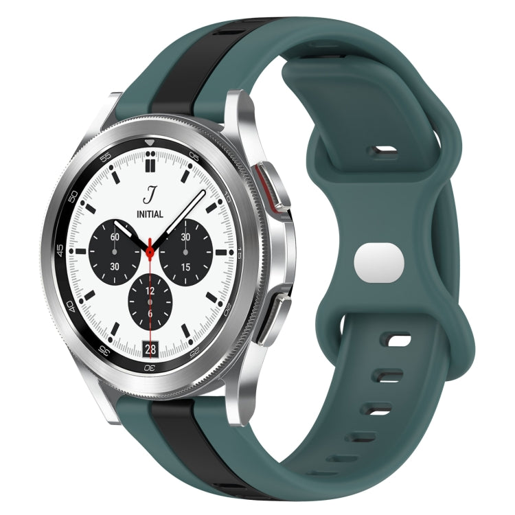 For Samsung  Galaxy Watch 4 Classic 42mm 20mm Butterfly Buckle Two-Color Silicone Watch Band