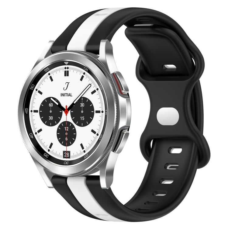For Samsung  Galaxy Watch 4 Classic 42mm 20mm Butterfly Buckle Two-Color Silicone Watch Band