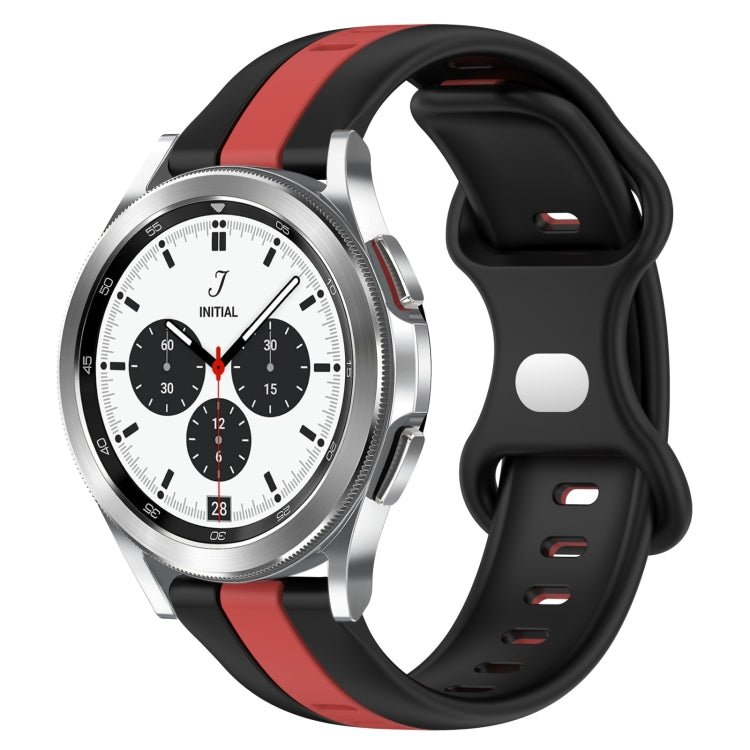 For Samsung  Galaxy Watch 4 Classic 42mm 20mm Butterfly Buckle Two-Color Silicone Watch Band