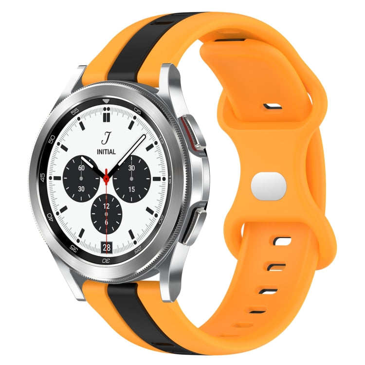 For Samsung  Galaxy Watch 4 Classic 42mm 20mm Butterfly Buckle Two-Color Silicone Watch Band