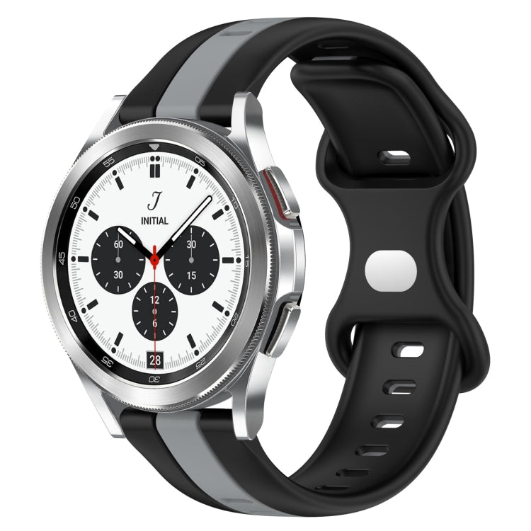 For Samsung  Galaxy Watch 4 Classic 42mm 20mm Butterfly Buckle Two-Color Silicone Watch Band