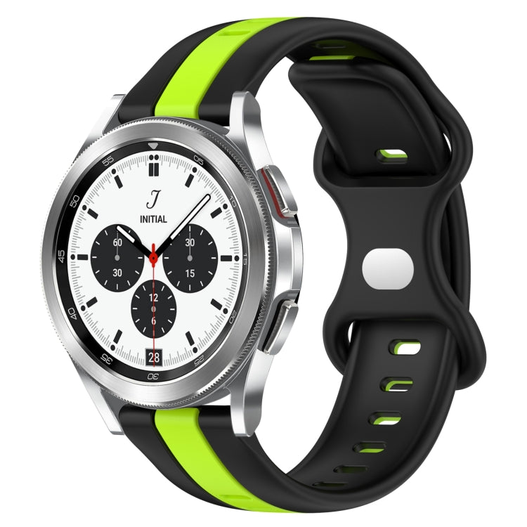 For Samsung  Galaxy Watch 4 Classic 42mm 20mm Butterfly Buckle Two-Color Silicone Watch Band