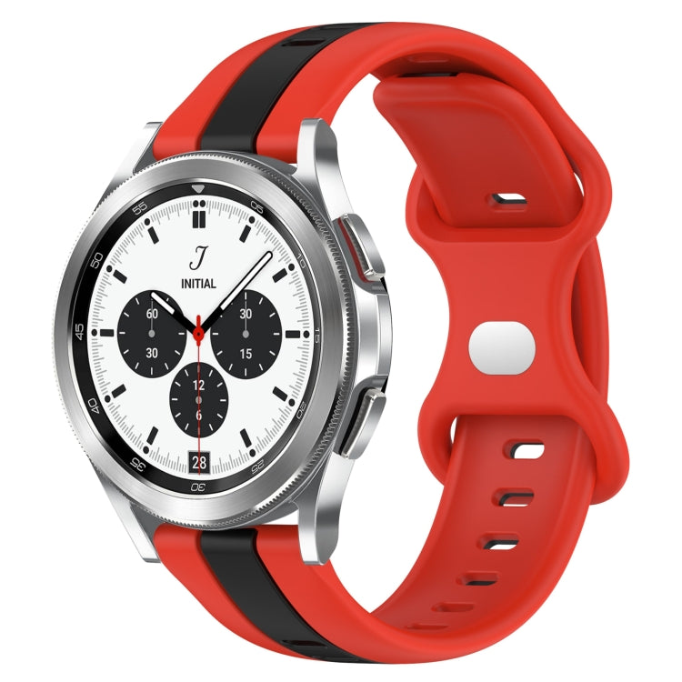 For Samsung  Galaxy Watch 4 Classic 42mm 20mm Butterfly Buckle Two-Color Silicone Watch Band