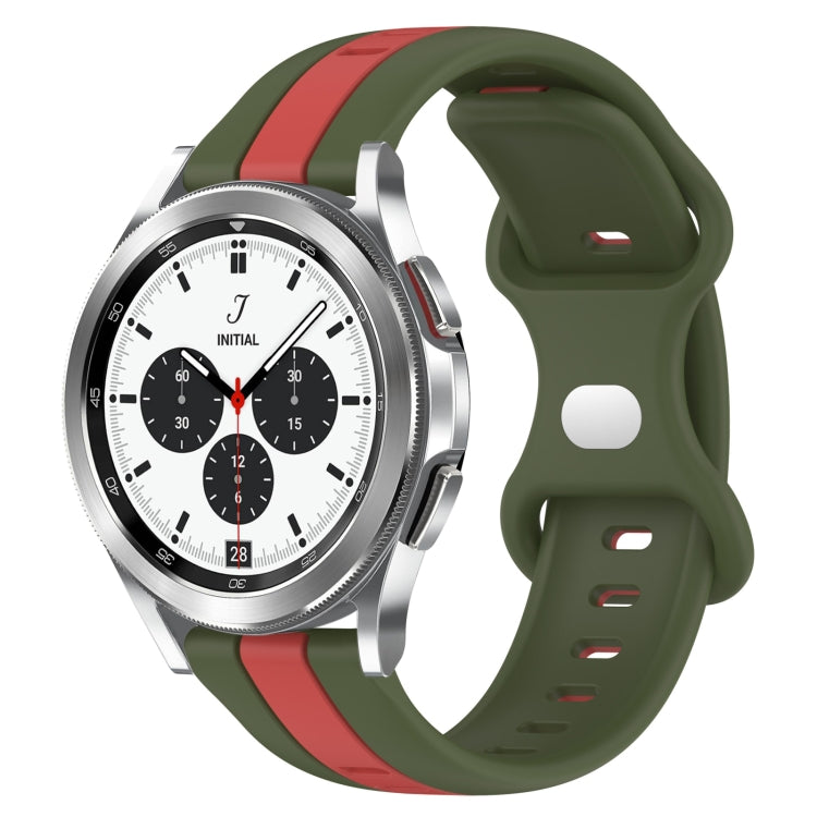 For Samsung  Galaxy Watch 4 Classic 42mm 20mm Butterfly Buckle Two-Color Silicone Watch Band