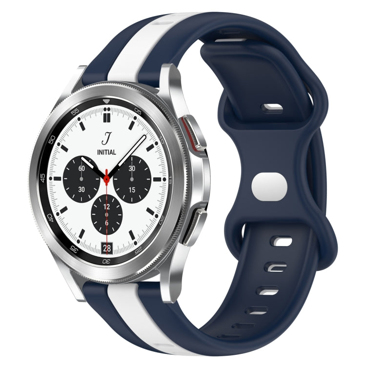 For Samsung  Galaxy Watch 4 Classic 42mm 20mm Butterfly Buckle Two-Color Silicone Watch Band