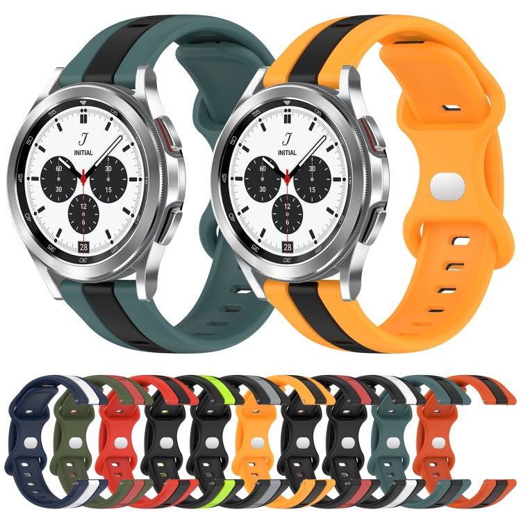 For Samsung  Galaxy Watch 4 Classic 42mm 20mm Butterfly Buckle Two-Color Silicone Watch Band