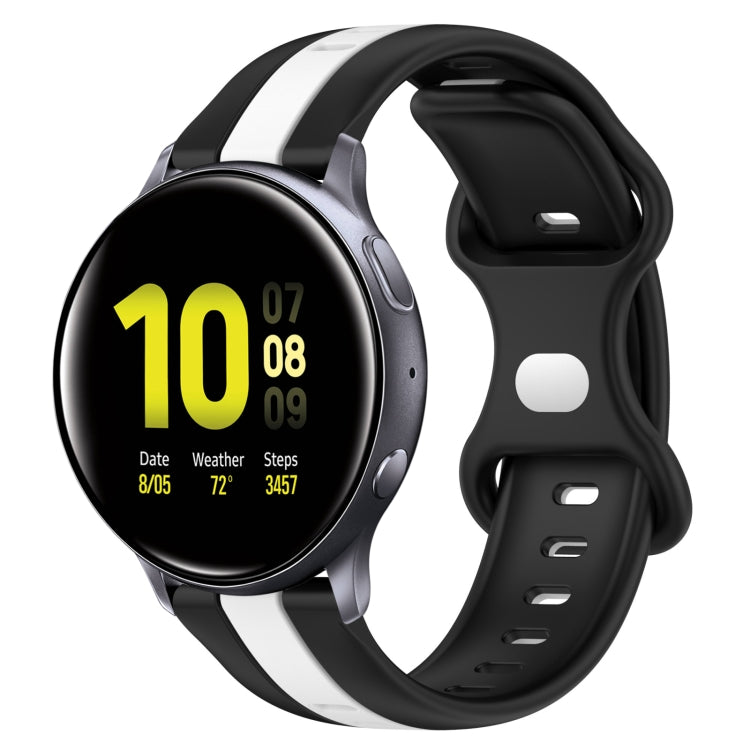 For Samsung Galaxy Watch Active 2 40mm 20mm Butterfly Buckle Two-Color Silicone Watch Band