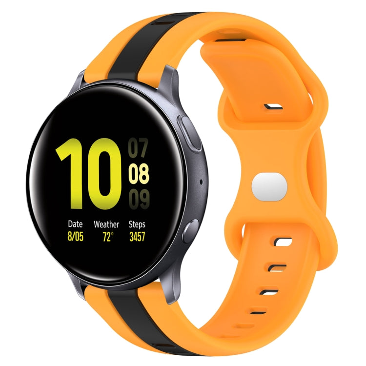 For Samsung Galaxy Watch Active 2 40mm 20mm Butterfly Buckle Two-Color Silicone Watch Band