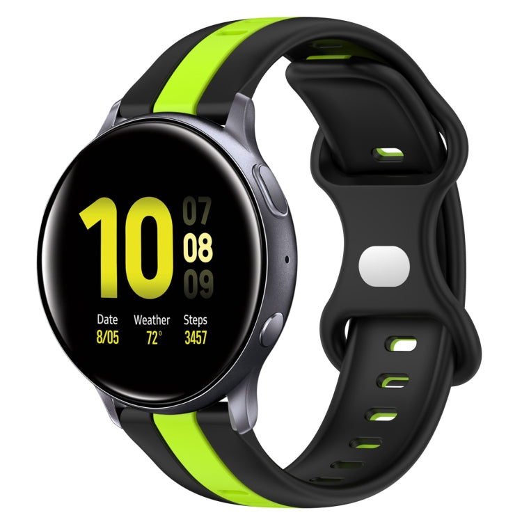 For Samsung Galaxy Watch Active 2 40mm 20mm Butterfly Buckle Two-Color Silicone Watch Band