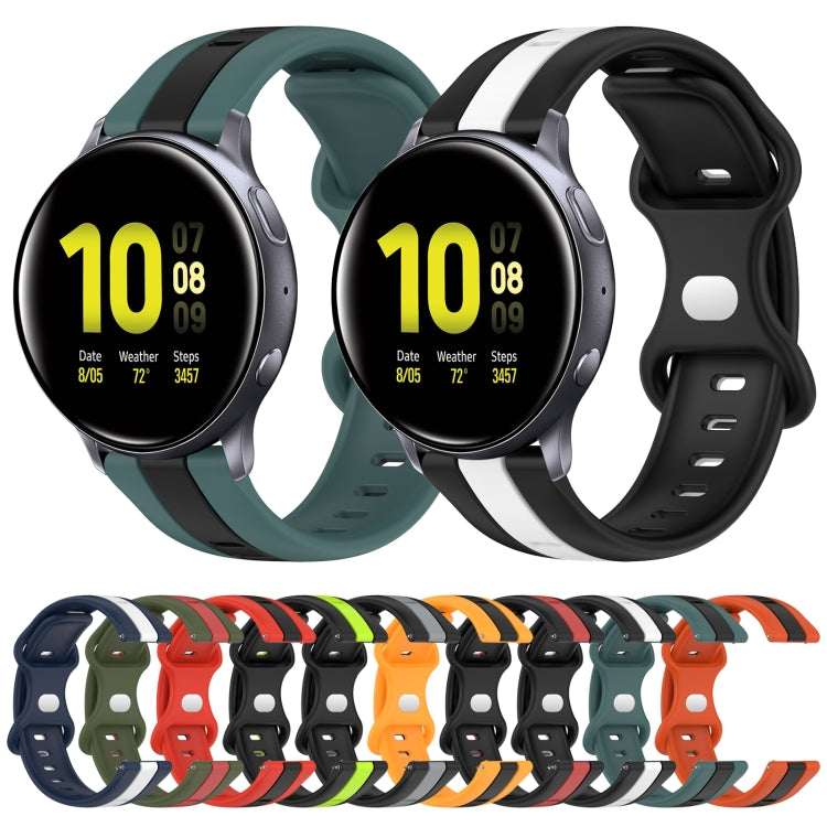 For Samsung Galaxy Watch Active 2 40mm 20mm Butterfly Buckle Two-Color Silicone Watch Band