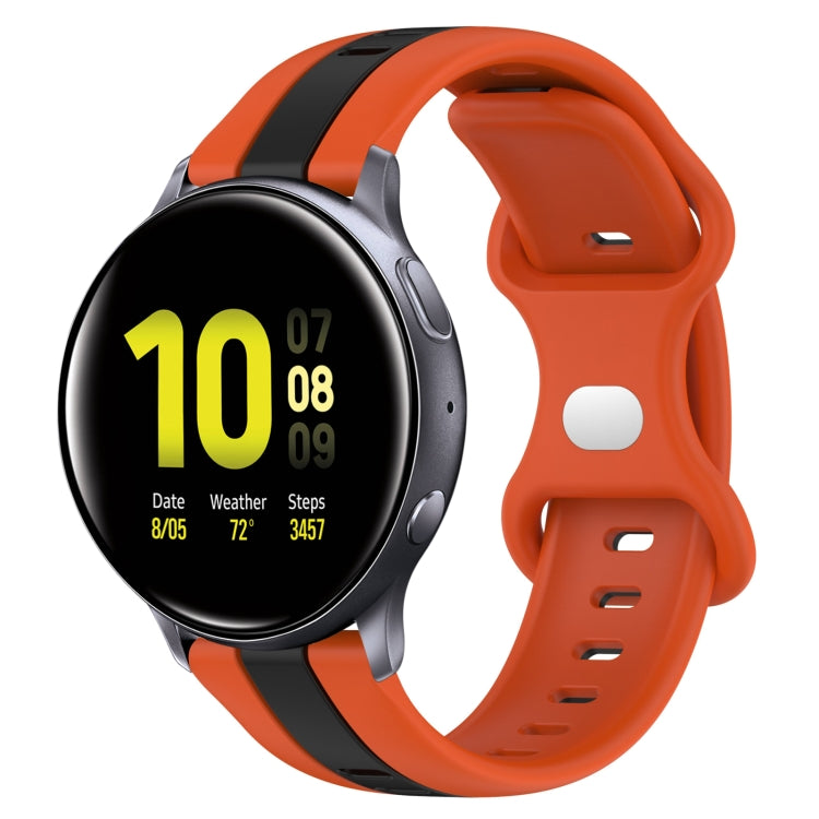 For Samsung Galaxy Watch Active 2 44mm 20mm Butterfly Buckle Two-Color Silicone Watch Band