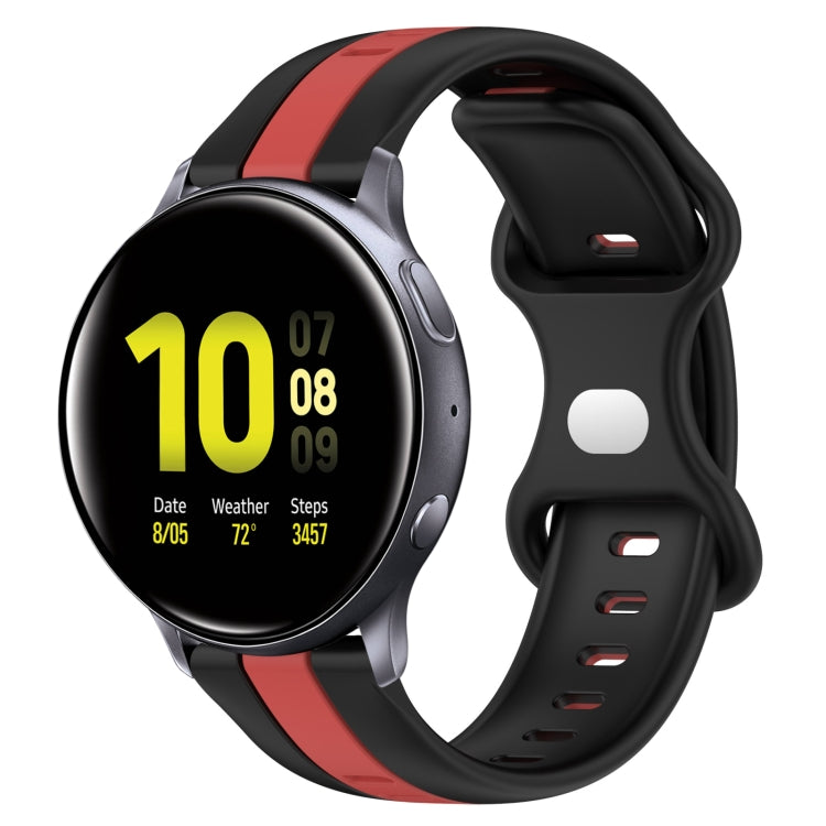 For Samsung Galaxy Watch Active 2 44mm 20mm Butterfly Buckle Two-Color Silicone Watch Band