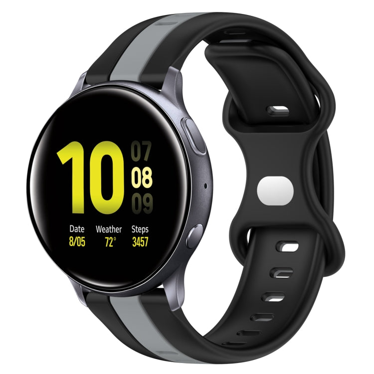 For Samsung Galaxy Watch Active 2 44mm 20mm Butterfly Buckle Two-Color Silicone Watch Band
