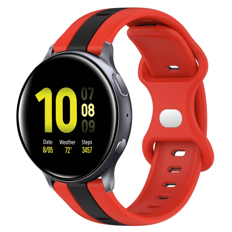 For Samsung Galaxy Watch Active 2 44mm 20mm Butterfly Buckle Two-Color Silicone Watch Band