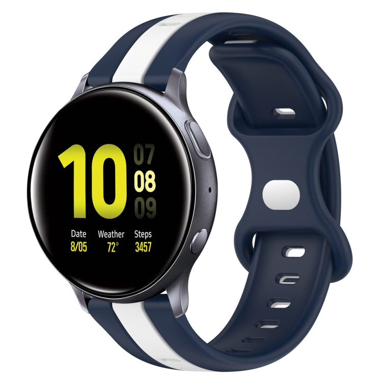 For Samsung Galaxy Watch Active 2 44mm 20mm Butterfly Buckle Two-Color Silicone Watch Band