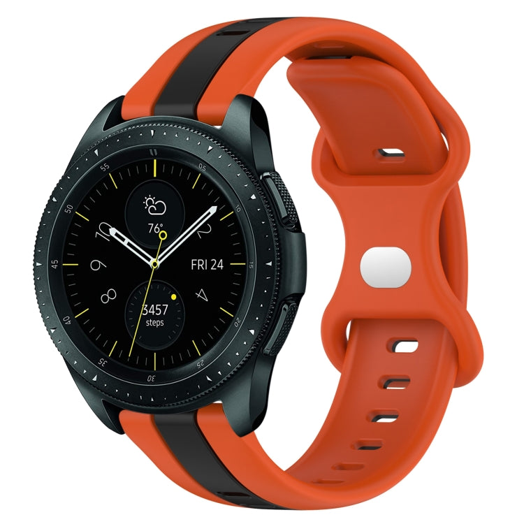 For Samsung Galaxy Watch 42mm 20mm Butterfly Buckle Two-Color Silicone Watch Band