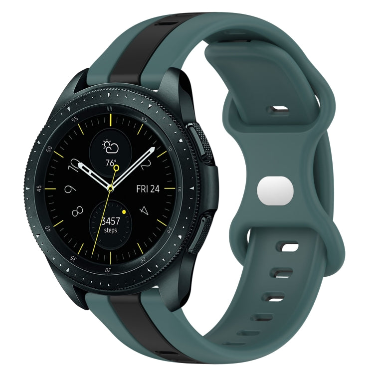 For Samsung Galaxy Watch 42mm 20mm Butterfly Buckle Two-Color Silicone Watch Band