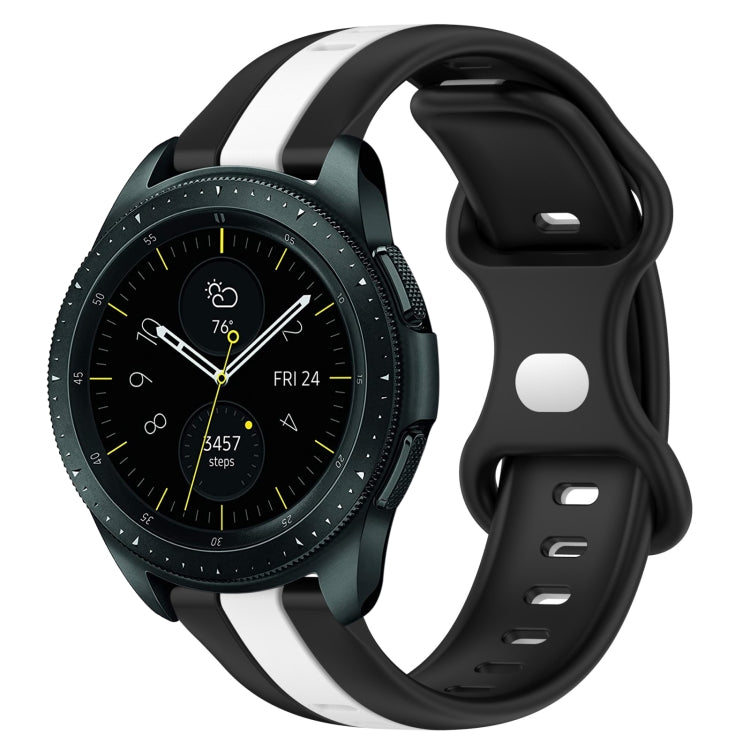 For Samsung Galaxy Watch 42mm 20mm Butterfly Buckle Two-Color Silicone Watch Band