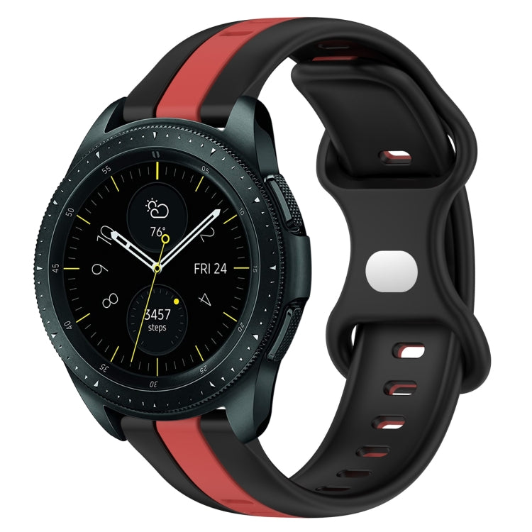 For Samsung Galaxy Watch 42mm 20mm Butterfly Buckle Two-Color Silicone Watch Band