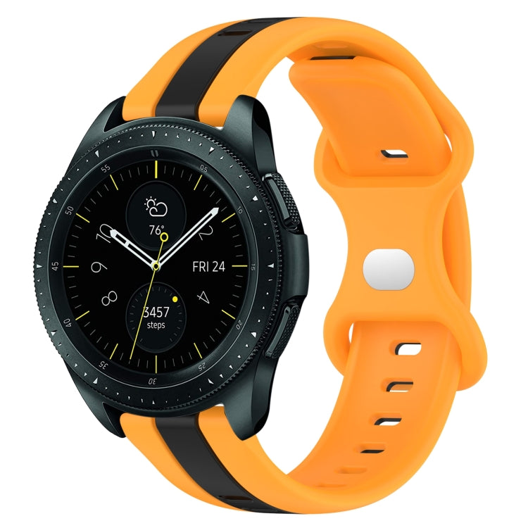For Samsung Galaxy Watch 42mm 20mm Butterfly Buckle Two-Color Silicone Watch Band