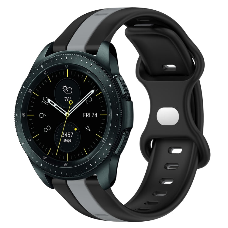 For Samsung Galaxy Watch 42mm 20mm Butterfly Buckle Two-Color Silicone Watch Band