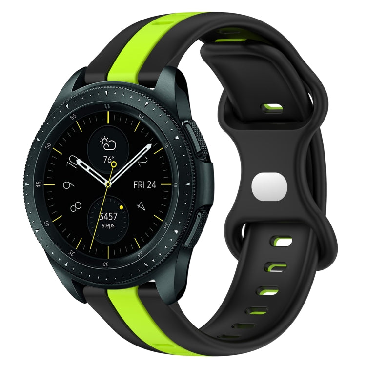 For Samsung Galaxy Watch 42mm 20mm Butterfly Buckle Two-Color Silicone Watch Band