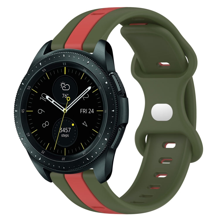 For Samsung Galaxy Watch 42mm 20mm Butterfly Buckle Two-Color Silicone Watch Band