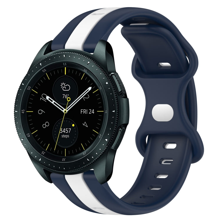 For Samsung Galaxy Watch 42mm 20mm Butterfly Buckle Two-Color Silicone Watch Band