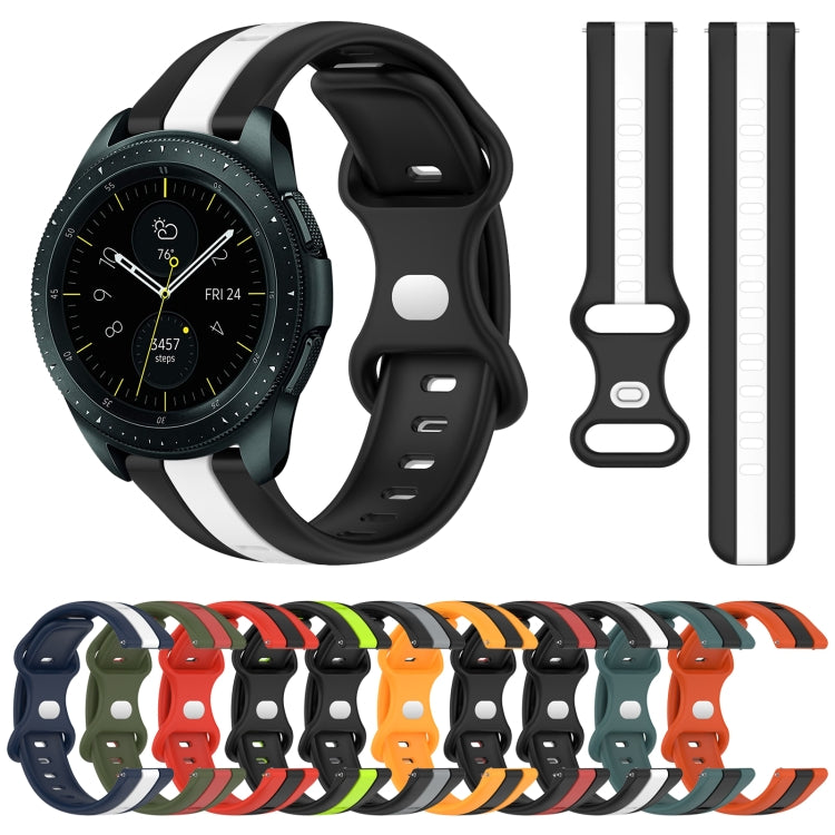 For Samsung Galaxy Watch 42mm 20mm Butterfly Buckle Two-Color Silicone Watch Band