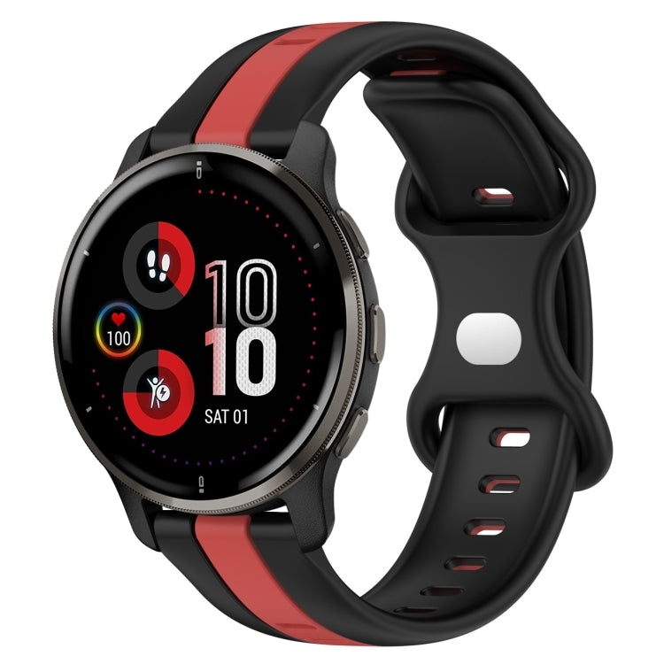 For Garmin Venu 2 Plus 20mm Butterfly Buckle Two-Color Silicone Watch Band