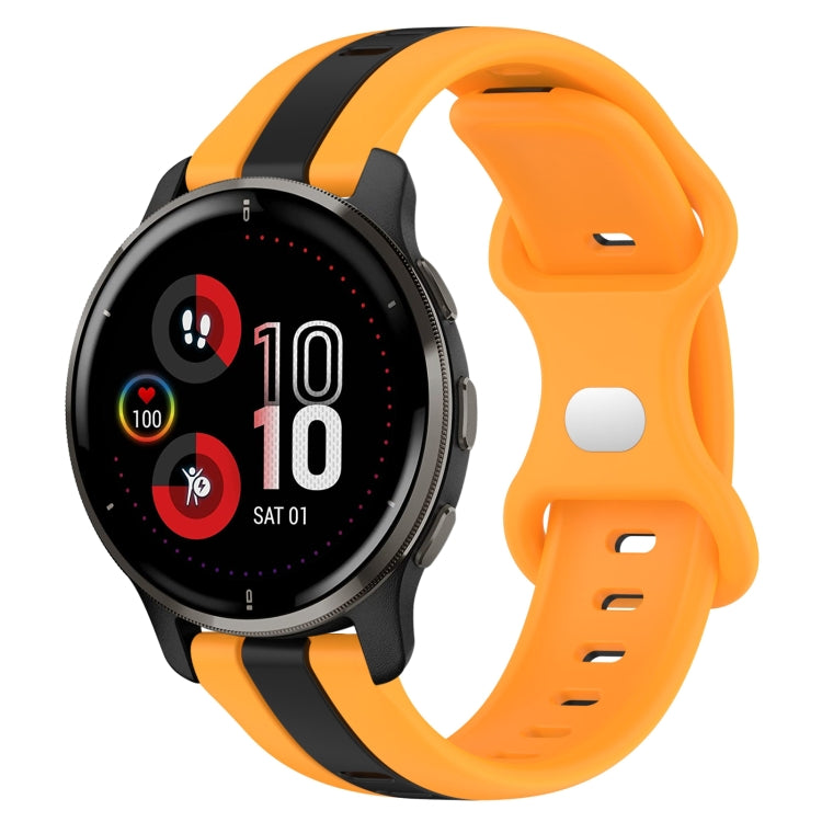 For Garmin Venu 2 Plus 20mm Butterfly Buckle Two-Color Silicone Watch Band