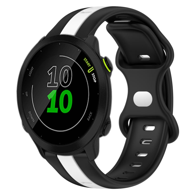 For Garmin Forerunner 158 20mm Butterfly Buckle Two-Color Silicone Watch Band