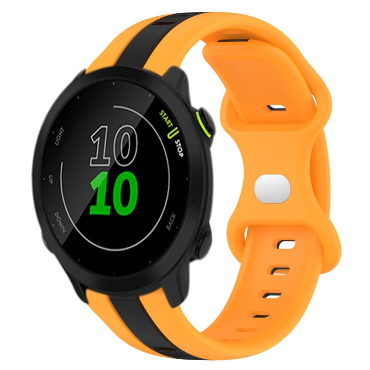 For Garmin Forerunner 158 20mm Butterfly Buckle Two-Color Silicone Watch Band